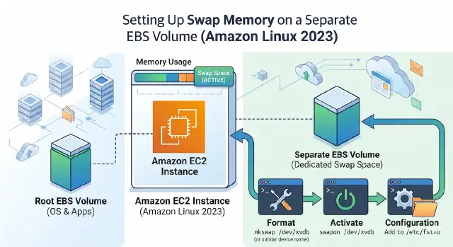 Setting Up Swap Memory on a Separate EBS Volume (Amazon Linux 2023)